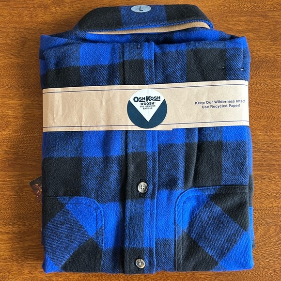 Vintage Osh Kosh B’Gosh Long Sleeve Plaid shirt, size Large - Picture 4 of 5